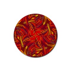 Colorful Abstract Ethnic Style Pattern Rubber Coaster (round)  by dflcprints