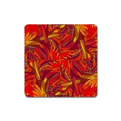 Colorful Abstract Ethnic Style Pattern Square Magnet by dflcprints