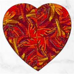 Colorful Abstract Ethnic Style Pattern Jigsaw Puzzle (heart) by dflcprints