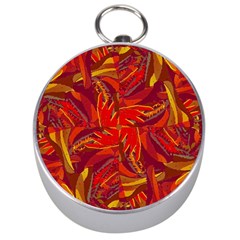 Colorful Abstract Ethnic Style Pattern Silver Compasses by dflcprints