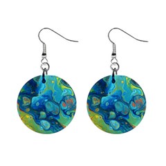 Fire Edge Nebula Mini Button Earrings