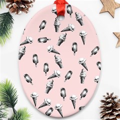 Ice Cream Pattern Ornament (oval) by Valentinaart