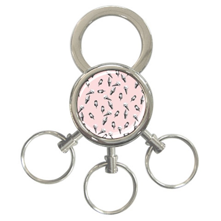 Ice Cream Pattern 3-Ring Key Chains