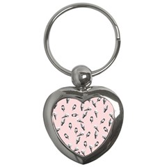 Ice Cream Pattern Key Chains (heart)  by Valentinaart