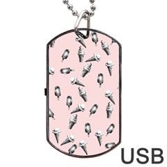 Ice Cream Pattern Dog Tag Usb Flash (one Side) by Valentinaart