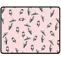 Ice Cream Pattern Fleece Blanket (medium)  by Valentinaart