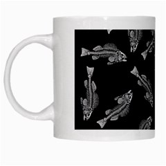 Vintage Fish Skeleton Pattern  White Mugs by Valentinaart