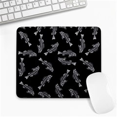 Vintage Fish Skeleton Pattern  Large Mousepads by Valentinaart