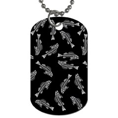 Vintage Fish Skeleton Pattern  Dog Tag (one Side) by Valentinaart