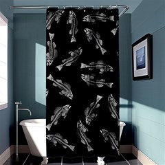 Vintage Fish Skeleton Pattern  Shower Curtain 36  X 72  (stall)  by Valentinaart