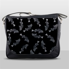 Vintage Fish Skeleton Pattern  Messenger Bag by Valentinaart