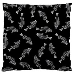 Vintage Fish Skeleton Pattern  Large Cushion Case (one Side) by Valentinaart