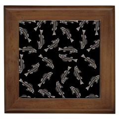 Vintage Fish Skeleton Pattern  Framed Tiles by Valentinaart