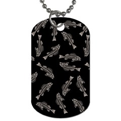 Vintage Fish Skeleton Pattern  Dog Tag (one Side) by Valentinaart