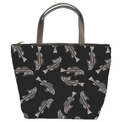 Vintage Fish Skeleton pattern  Bucket Bag