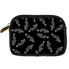 Vintage Fish Skeleton pattern  Digital Camera Leather Case