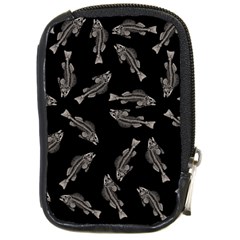 Vintage Fish Skeleton pattern  Compact Camera Leather Case