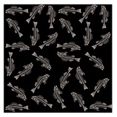 Vintage Fish Skeleton Pattern  Large Satin Scarf (square) by Valentinaart