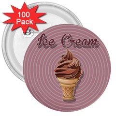 Pop Art Ice Cream 3  Buttons (100 Pack)  by Valentinaart