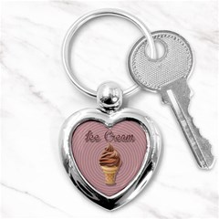 Pop Art Ice Cream Key Chains (heart)  by Valentinaart