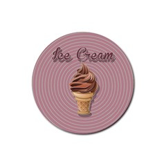 Pop Art Ice Cream Rubber Coaster (round)  by Valentinaart