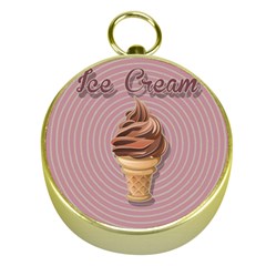 Pop Art Ice Cream Gold Compasses by Valentinaart