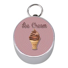 Pop Art Ice Cream Mini Silver Compasses by Valentinaart