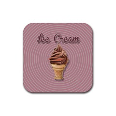 Pop Art Ice Cream Rubber Coaster (square)  by Valentinaart