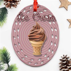 Pop Art Ice Cream Ornament (oval Filigree) by Valentinaart