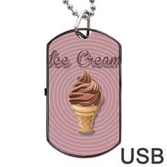 Pop Art Ice Cream Dog Tag Usb Flash (one Side) by Valentinaart