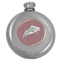 Pop Art Pizza Round Hip Flask (5 Oz) by Valentinaart