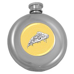 Pop Art Pizza Round Hip Flask (5 Oz) by Valentinaart