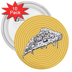 Pop Art Pizza 3  Buttons (10 Pack)  by Valentinaart