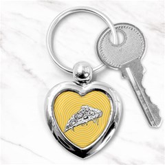 Pop Art Pizza Key Chains (heart)  by Valentinaart