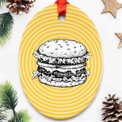 Pop Art Hamburger  Oval Ornament (two Sides) by Valentinaart