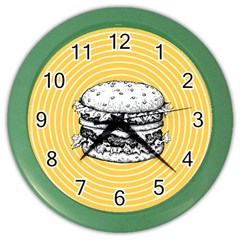 Pop Art Hamburger  Color Wall Clock by Valentinaart