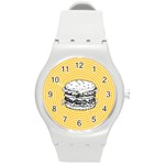 Pop art Hamburger  Round Plastic Sport Watch (M) Front