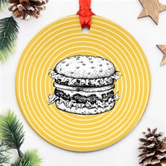 Pop Art Hamburger  Round Ornament (two Sides) by Valentinaart