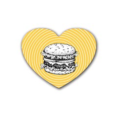 Pop Art Hamburger  Heart Coaster (4 Pack)  by Valentinaart