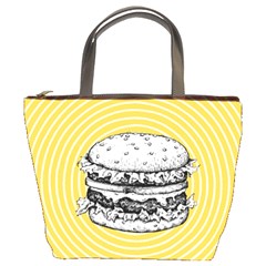 Pop Art Hamburger  Bucket Bag by Valentinaart