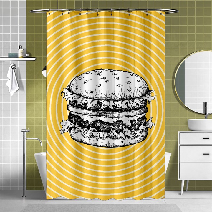 Pop art Hamburger  Shower Curtain 48  x 72  (Small) 