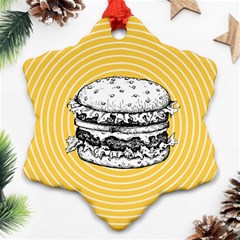 Pop Art Hamburger  Snowflake Ornament (two Sides)