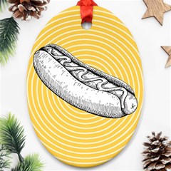 Pop Art Hot Dog Ornament (oval) by Valentinaart