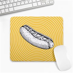 Pop Art Hot Dog Large Mousepads by Valentinaart