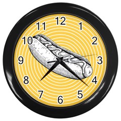 Pop Art Hot Dog Wall Clock (black) by Valentinaart