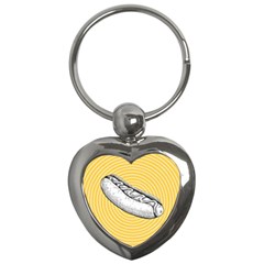 Pop Art Hot Dog Key Chains (heart)  by Valentinaart