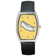 Pop Art Hot Dog Barrel Style Metal Watch by Valentinaart