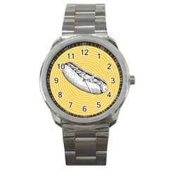 Pop Art Hot Dog Sport Metal Watch by Valentinaart