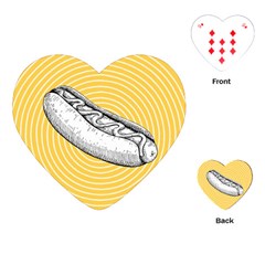 Pop Art Hot Dog Playing Cards (heart) by Valentinaart