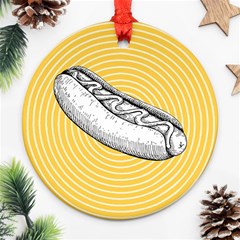 Pop Art Hot Dog Round Ornament (two Sides) by Valentinaart